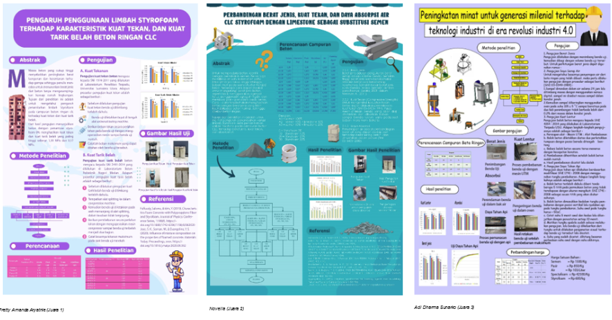 Selamat Kepada Mahasiswa Teknik Sipil USU Juara Pada National Competition Poster Digital
